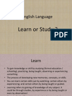 English Language: Learn or Study ?