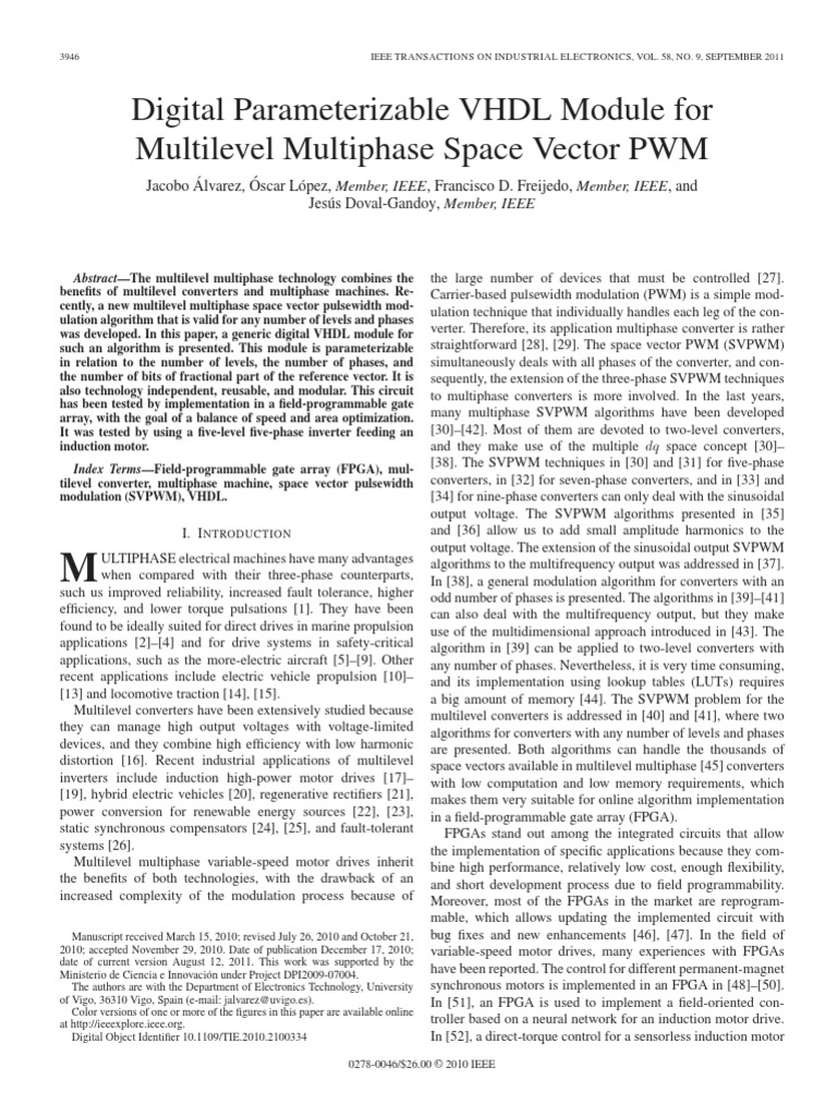 Digital Parameterizable VHDL Module For Multilevel Multiphase Space ...
