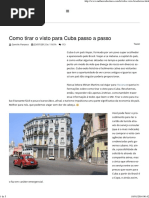 Como Tirar o Visto Para Cuba Passo a Passo