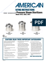 Operating Instructions for Non-Electric Pressure Steam Sterilizers Models 1915X, 1925X, 1941X