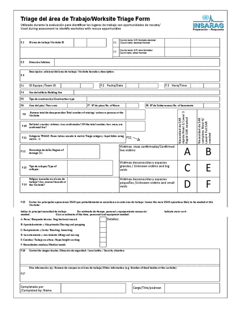 Triage Del Sitio de Trabajo - Worksite Triage Form | PDF | Medios de ...