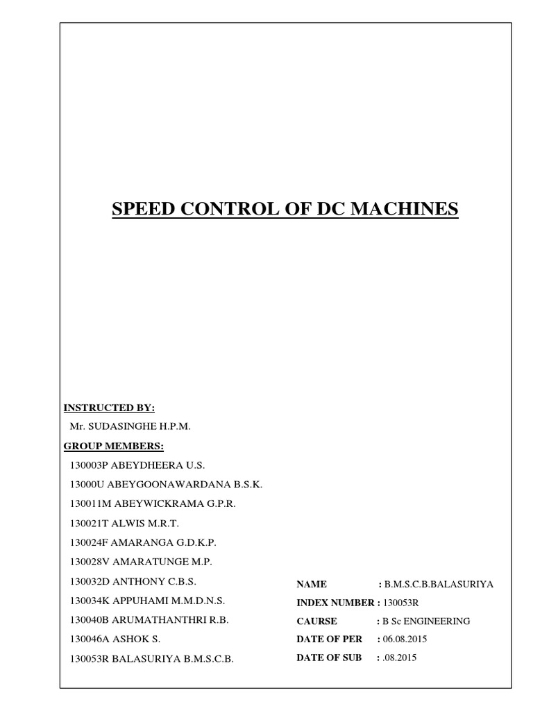 Speed Control of DC Machiness | PDF | Electric Motor | Machines