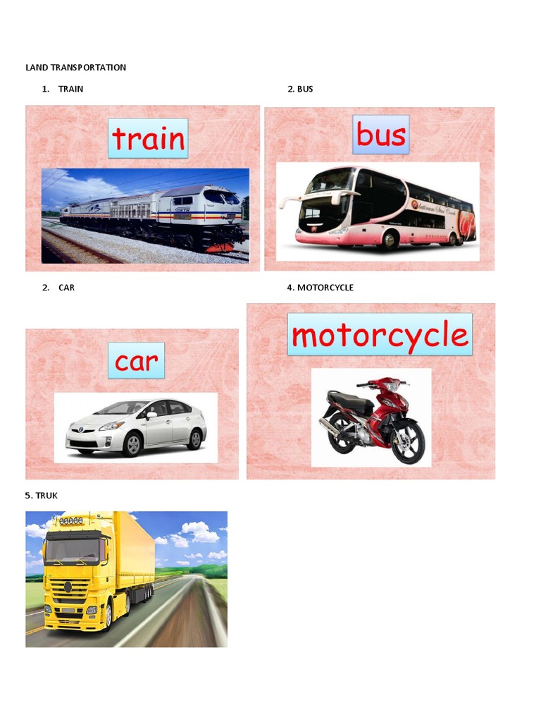 Five Types of Land Transportation | PDF