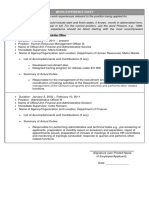 CS Form No. 212 Attachment Work Experience Sheet