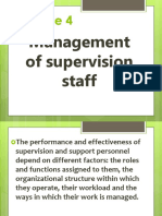 Management of Supervision Staff