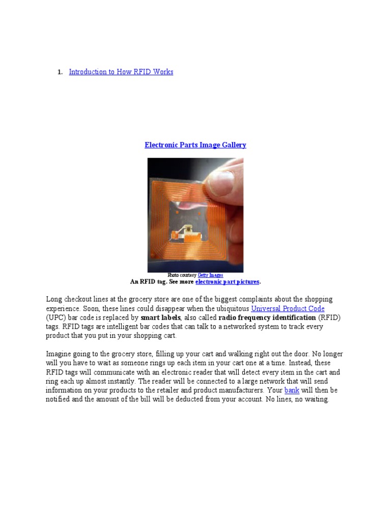 Introduction To How RFID Works: Electronic Parts Image Gallery | PDF ...