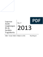 Laporan Audit Lingkungan RS DR Sardjito Yogyakarta Oleh Yunan Helmi S Pi Auditor Lingkungan PSLH UGM - 2 PDF