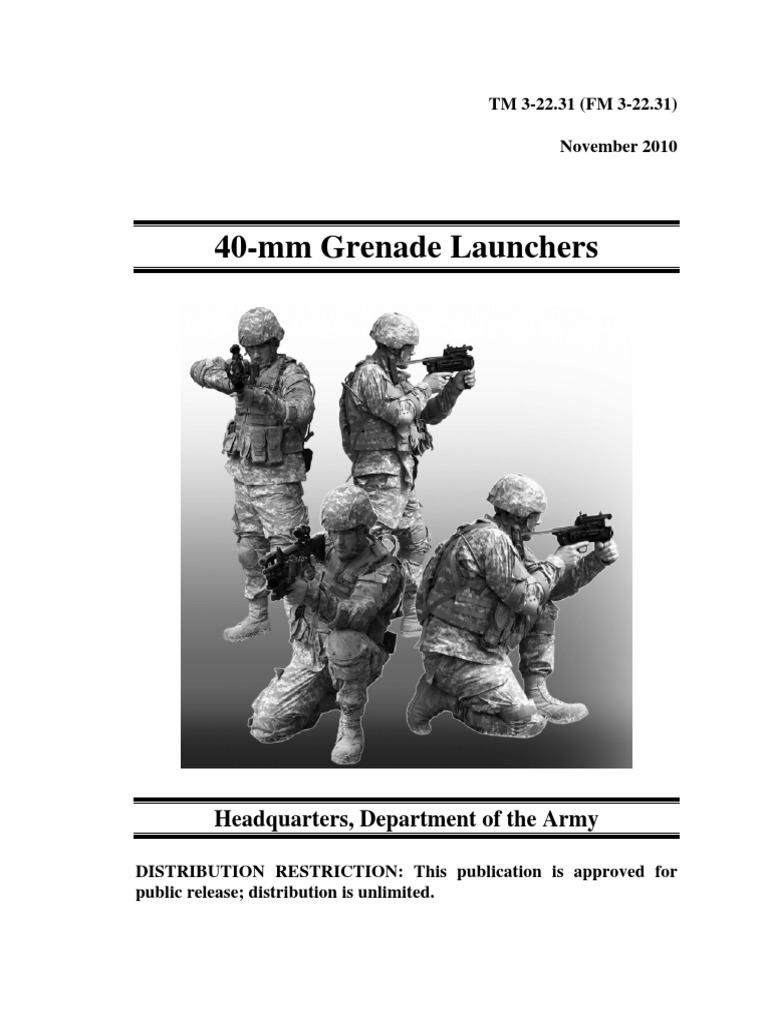 M320 Grenade Launcher Technical Manual | PDF | Projectile Weapons ...