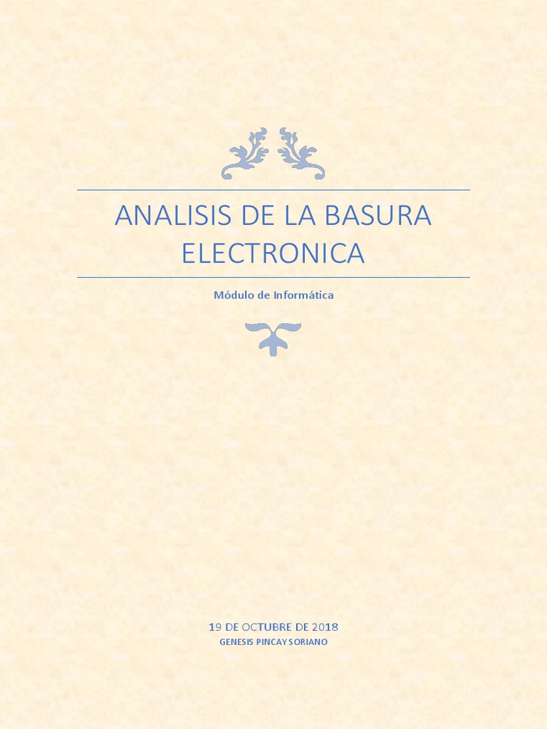 Análisis de la Basura Electrónica | PDF | Residuos electrónicos | Residuos