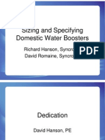 SyncroFlo - Sizing Booster Pumps - Latest Tricks and Trends - 2009 ASPE Technical Symposium