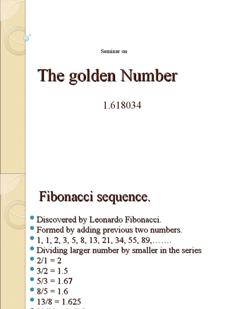 Understanding the Golden Ratio and Fibonacci | PDF