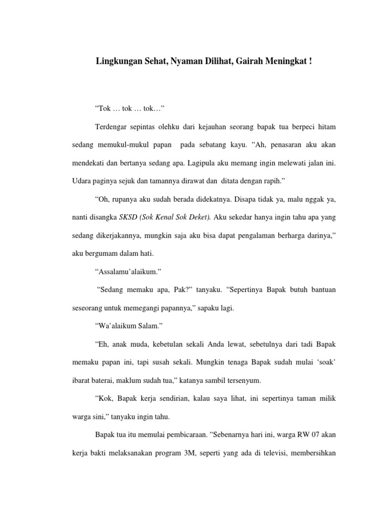 Cerpen Lingkungan Sehat Pdf