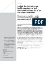 Explicit Discrimination and Health - Development and Psychometric Properties of An Assessment Instrument PDF