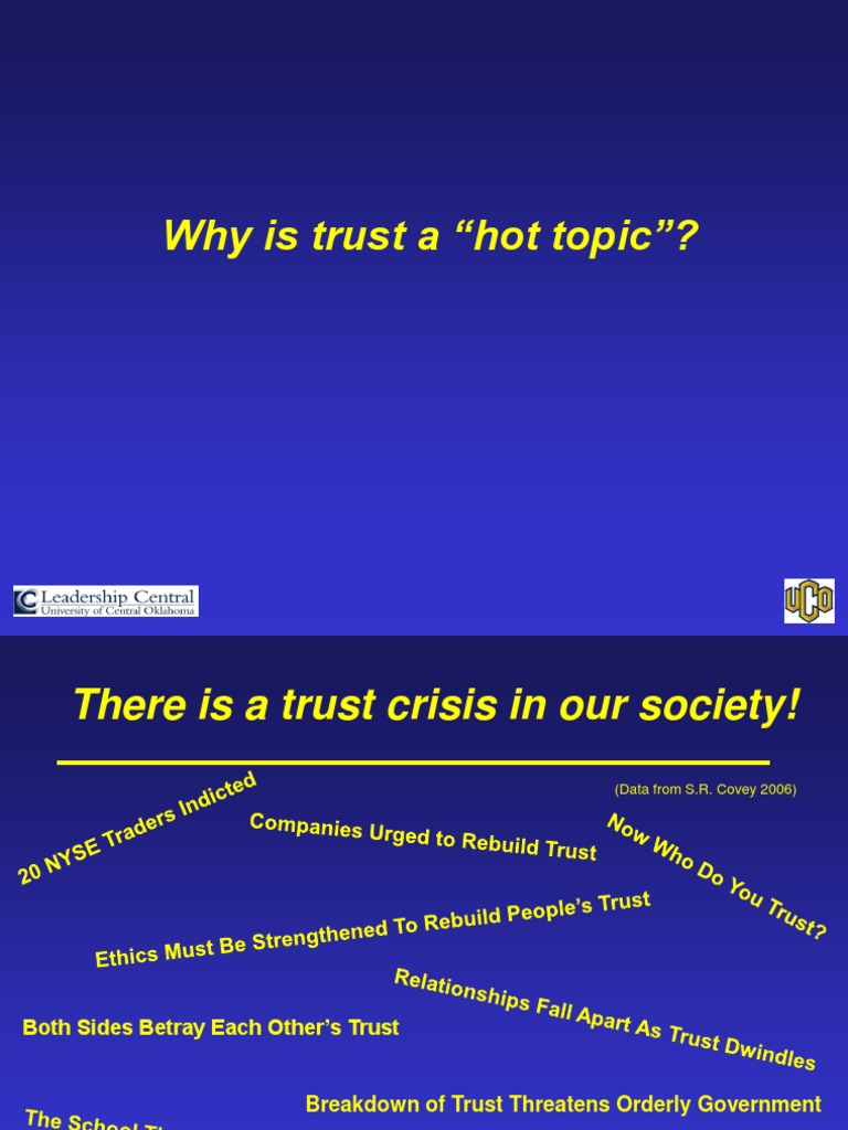 Understanding the Trust Crisis Today | PDF | Trust (Emotion) | Psychology