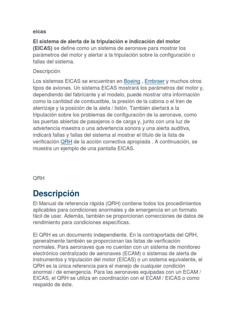 Sistema EICAS en Aeronaves Modernas | PDF | Encendiendo | Cambiar