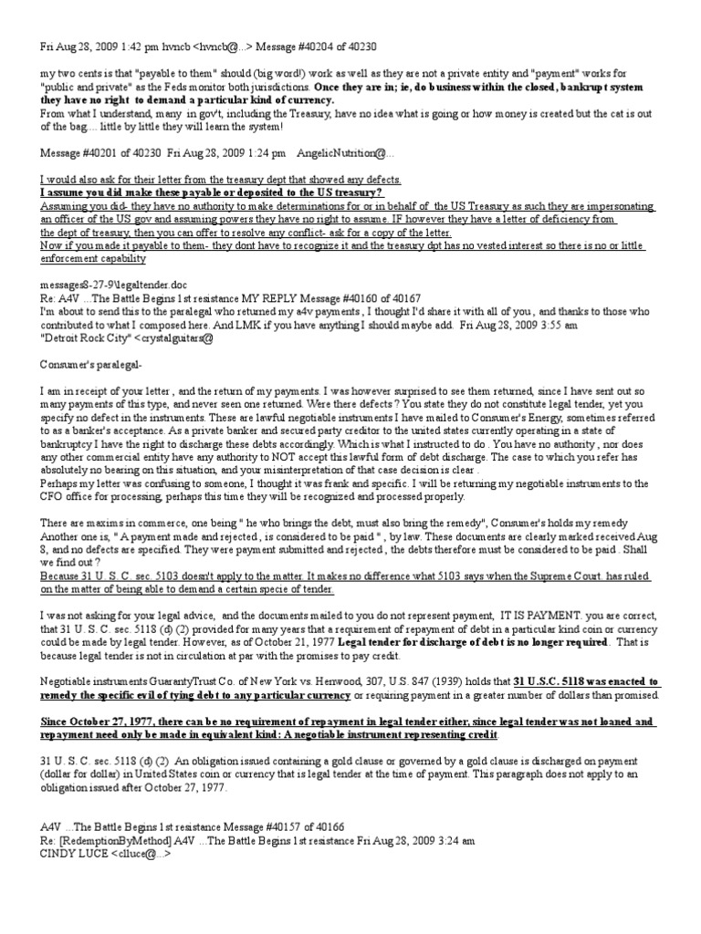 Legal Tender and Debt Discharge Issues | PDF | Legal Tender ...