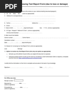 Additional TRF Form (Loss or Damage)