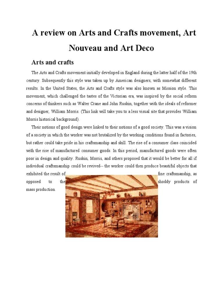 Overview of Arts and Crafts Movements | PDF | Arts And Crafts Movement ...