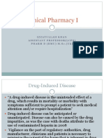 Clinical Pharmacy I: Izzatullahkhan Assistant Professor (LCPS) PHARMD (BMU) M.Sc. (Uk)