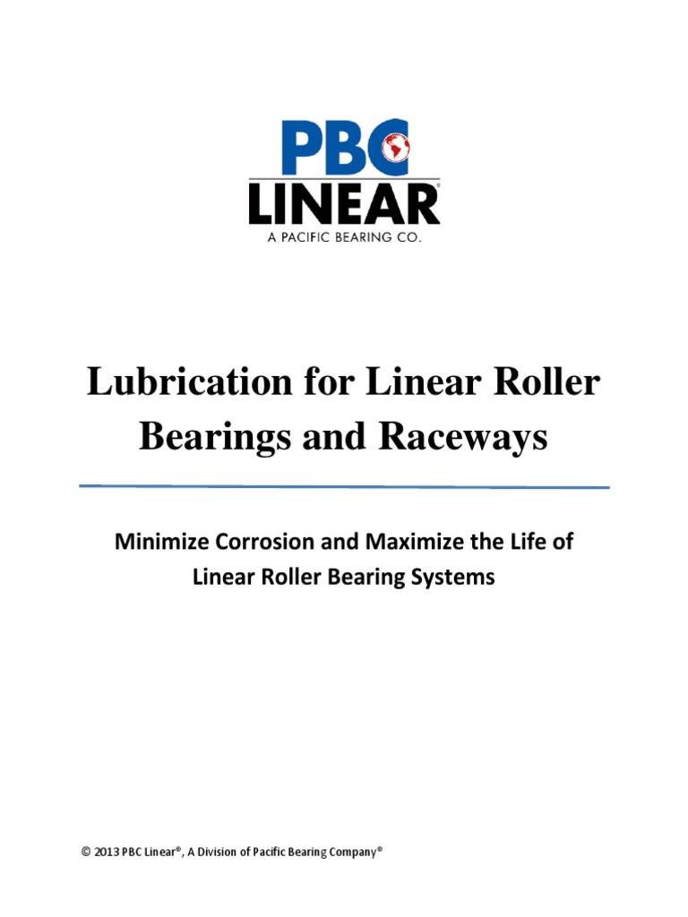 Lubrication For Linear Bearings Raceways | PDF | Lubricant | Bearing ...