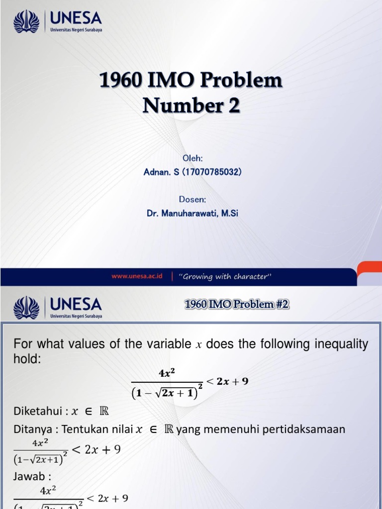 Imo 1960 #2 | PDF