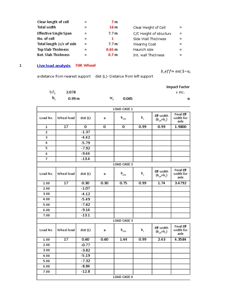 Live Load Analysis: 70R Wheel | PDF | Axle | Vehicles