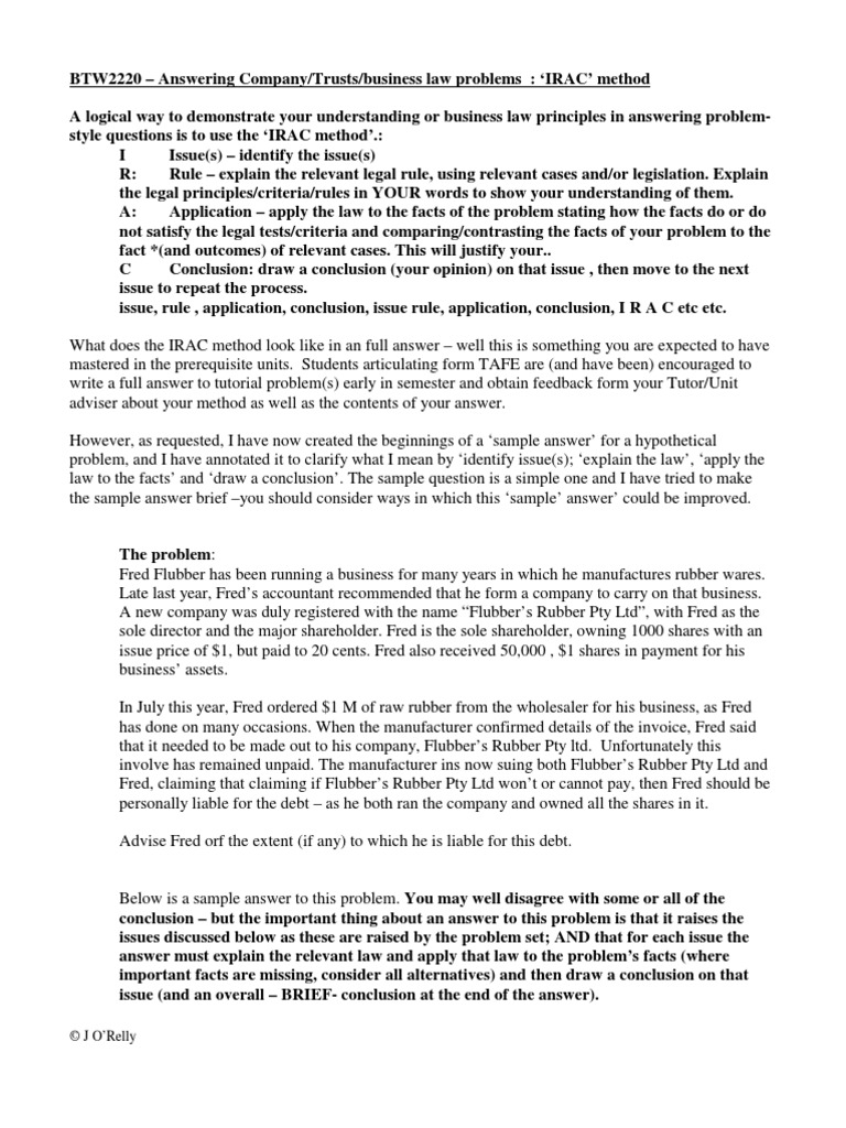 Irac method of legal writing sample. Master Legal Writing with the IRAC Method. 20221016