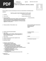 "FORM 2/4" (See Rule 10/14 (1) ) Form For The Grant of Learner'S / Driving Licence