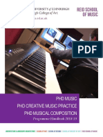 Music MPhil-PhD Programme Handbook 2018-19