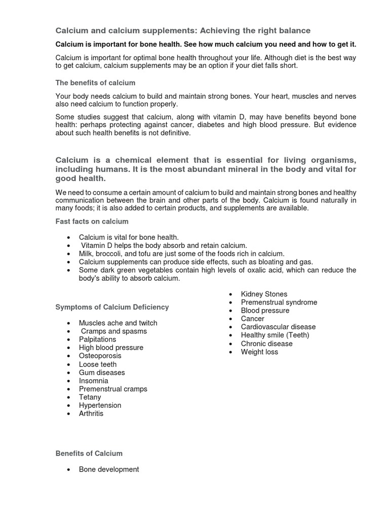 CALCIUM AND CALCIUM SUPPLEMENTS ACHIEVING THE RIGHT BALANCE visual data 6