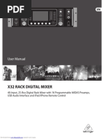 X32 Rack Digital Mixer: User Manual