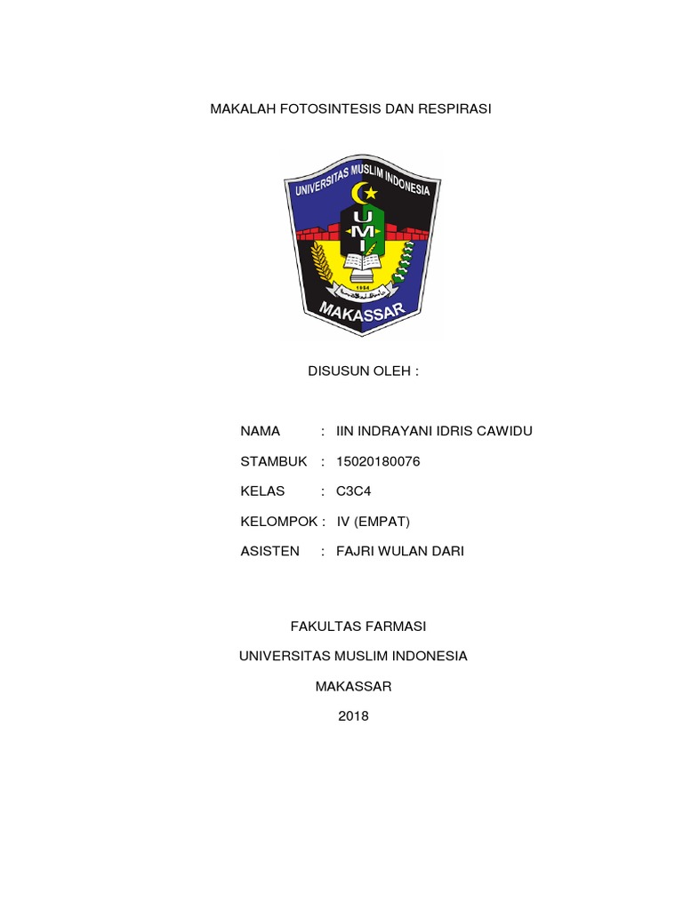 Makalah Fotosintesis Dan Respirasi Contoh Makalah