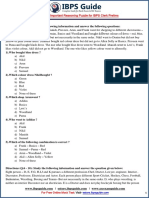 TOP 50 Most Important Reasoning Puzzle For IBPS Clerk Prelims