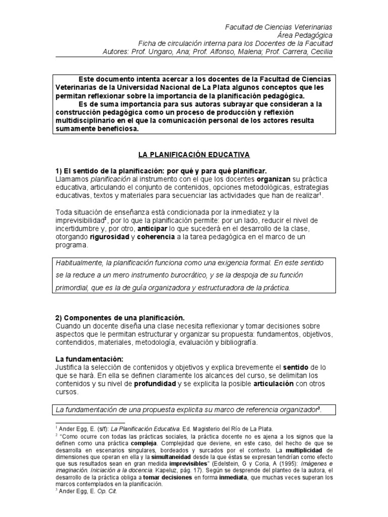La Planificacion Educativa | PDF | Evaluación | Maestros