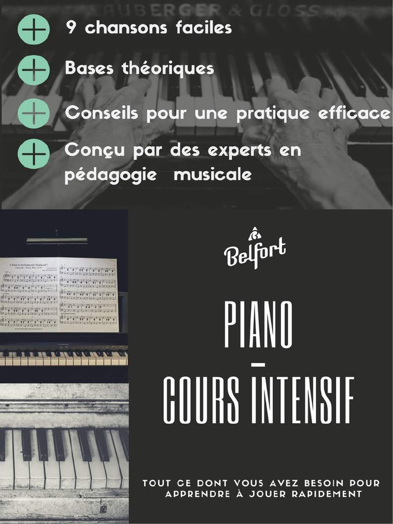J Apprends Le Piano Tout Simplement Volume 1 Pdf Belfort - Piano - Cours Intensif | PDF | Clef (musique) | Piano