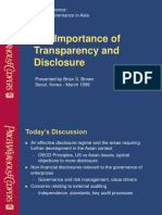 The Importance of Transparency and Disclosure: OECD Conference: Corporate Governance in Asia