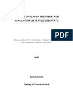 A Review of Plasma Treatment For Application On Textile Substrate Aasim Ahmed