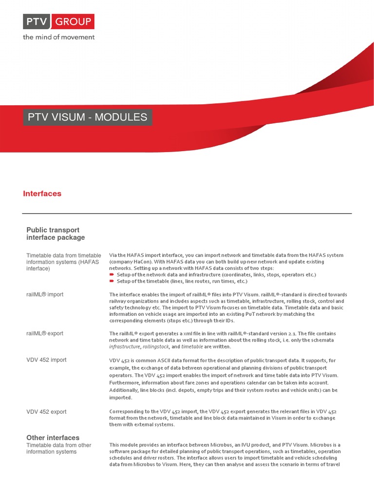 PTV Visum - Modules: Interfaces | PDF | Microsoft Sql Server | Computer ...