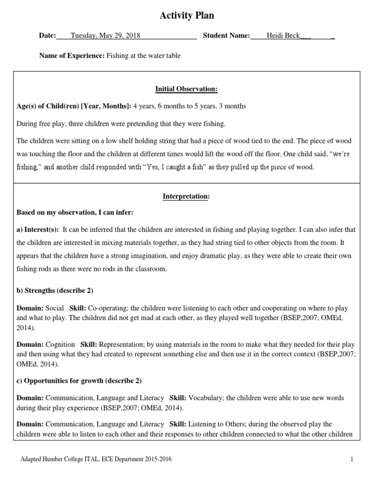 WatertableFishing Activity PDF Classroom Neuropsychological