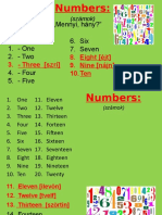 How Manny?: - Mennyi, Hány?" 0. - Zero/Oh 1. - One 2. - Two 4. - Four 5. - Five 6. Six 7. Seven