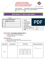 Work Sheet 1 Basic Logic Gates