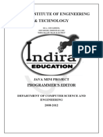 Indira Institute of Engineering & Technology: Programmer'S Editor