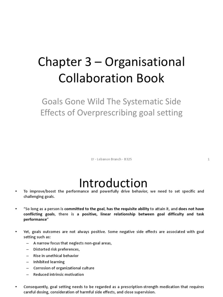 Chapter 3 Goals Gone Wild PDF Goal Setting Goal