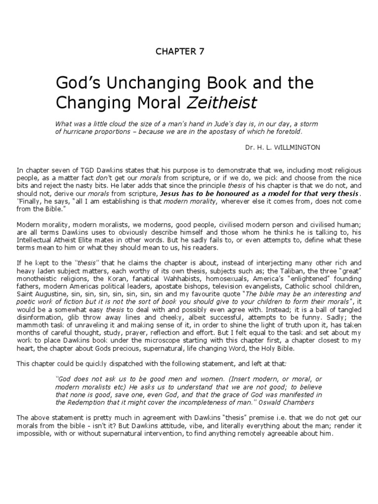 Chapter 7 The God Delusion Nov 18 Pimccormack Genesis Flood Narrative Noah