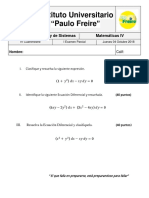 I Examen Parcial Matemáticas IV UNIFreire