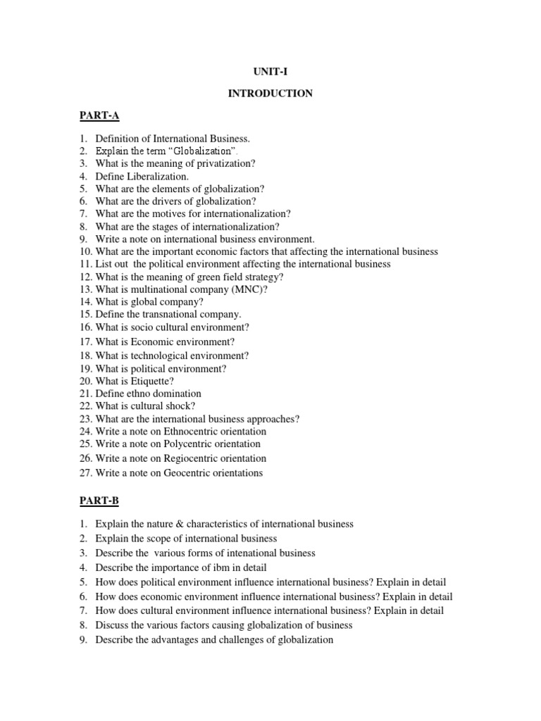 Key Concepts of International Business | PDF | Politics