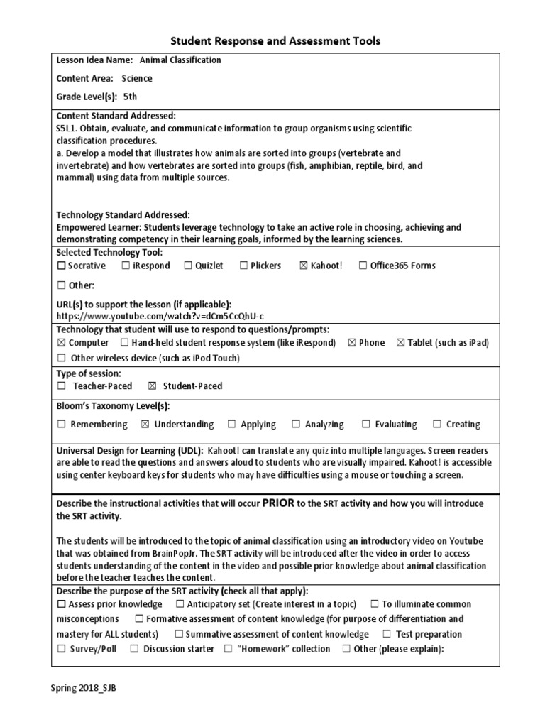 Kahoot Template PDF Question Educational Assessment