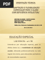 Apresentação sobre Adaptações Curriculares