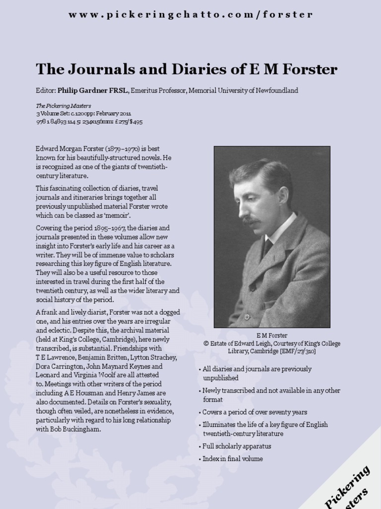 The Journals and Diaries of E M Forster PDF Diary E. M. Forster