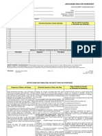 Sequence of Basic Job Steps Potential Hazards of Each Job Step Plan of Action To Control or Eliminate Any Hazard(s)